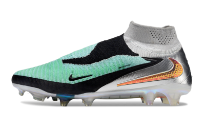 Nike Phantom 6 Elite High FG Firm Ground Soccer Cleats - Jade/Black/Silver/Gold