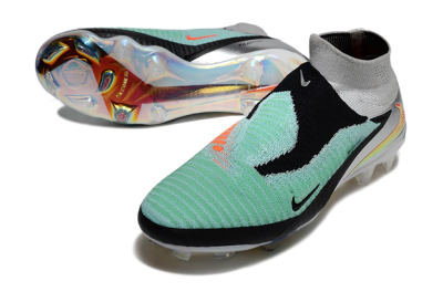 Nike Phantom 6 Elite High FG Firm Ground Soccer Cleats - Jade/Black/Silver/Gold