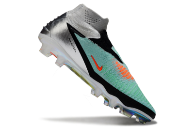 Nike Phantom 6 Elite High FG Firm Ground Soccer Cleats - Jade/Black/Silver/Gold