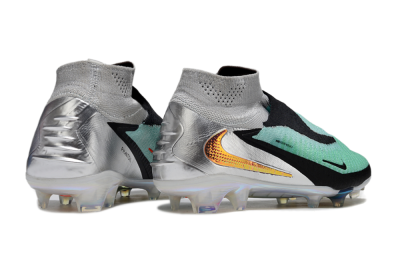 Nike Phantom 6 Elite High FG Firm Ground Soccer Cleats - Jade/Black/Silver/Gold