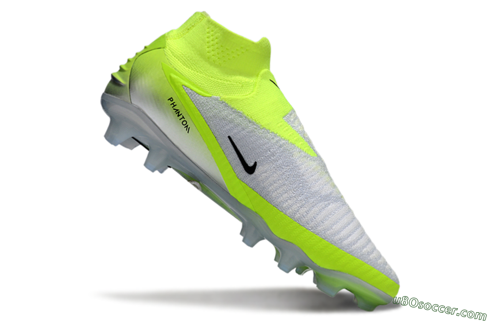 Nike Phantom 6 Elite High FG Firm Ground Soccer Cleats - Yellow/Black/Silver 4