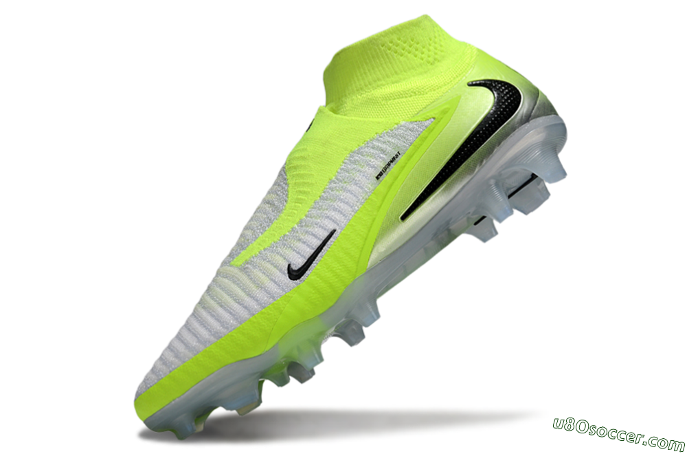 Nike Phantom 6 Elite High FG Firm Ground Soccer Cleats - Yellow/Black/Silver 5