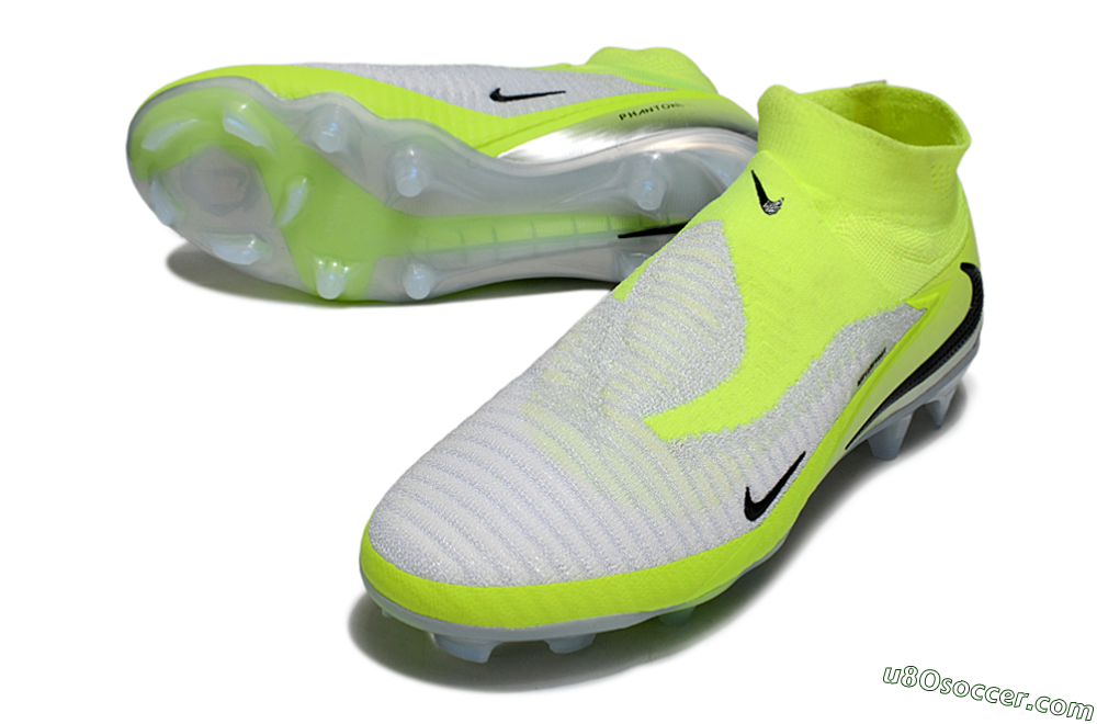 Nike Phantom 6 Elite High FG Firm Ground Soccer Cleats - Yellow/Black/Silver 3