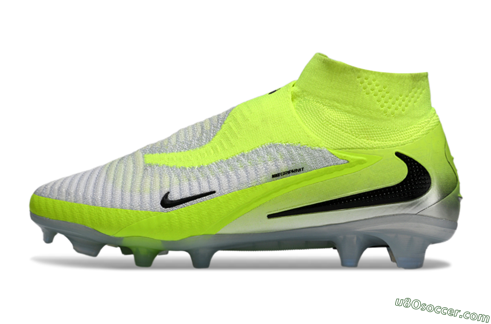 Nike Phantom 6 Elite High FG Firm Ground Soccer Cleats - Yellow/Black/Silver 2