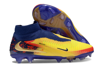 Nike Phantom 6 Elite High FG Firm Ground Soccer Cleats - Yellow/Red/Blue/Gold