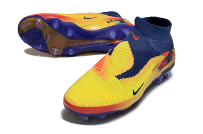 Nike Phantom 6 Elite High FG Firm Ground Soccer Cleats - Yellow/Red/Blue/Gold
