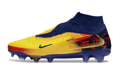 Nike Phantom 6 Elite High FG Firm Ground Soccer Cleats - Yellow/Red/Blue/Gold