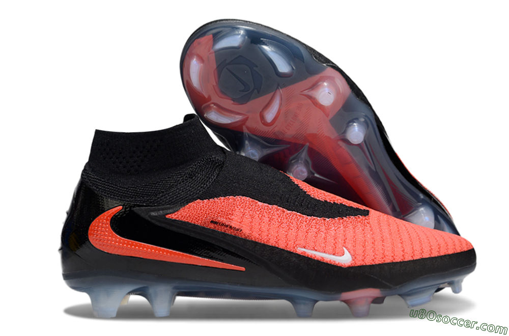 Nike Phantom 6 Elite High FG Firm Ground Soccer Cleats - Red/Black/White 1