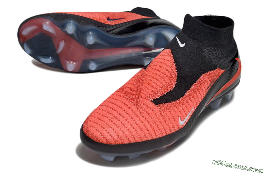 Nike Phantom 6 Elite High FG Firm Ground Soccer Cleats - Red/Black/White 3