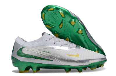 Nike Phantom 6 Elite Low FG Firm Ground Soccer Cleats - White/Silver/Green