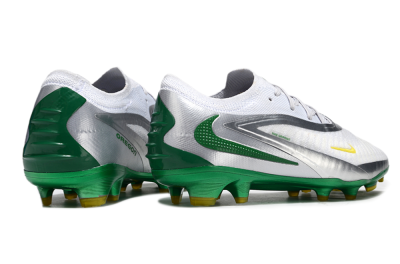 Nike Phantom 6 Elite Low FG Firm Ground Soccer Cleats - White/Silver/Green