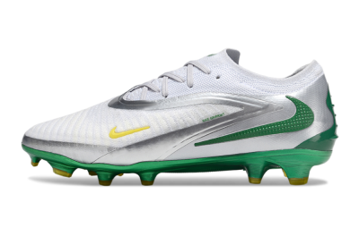 Nike Phantom 6 Elite Low FG Firm Ground Soccer Cleats - White/Silver/Green