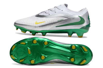 Nike Phantom 6 Elite Low FG Firm Ground Soccer Cleats - White/Silver/Green