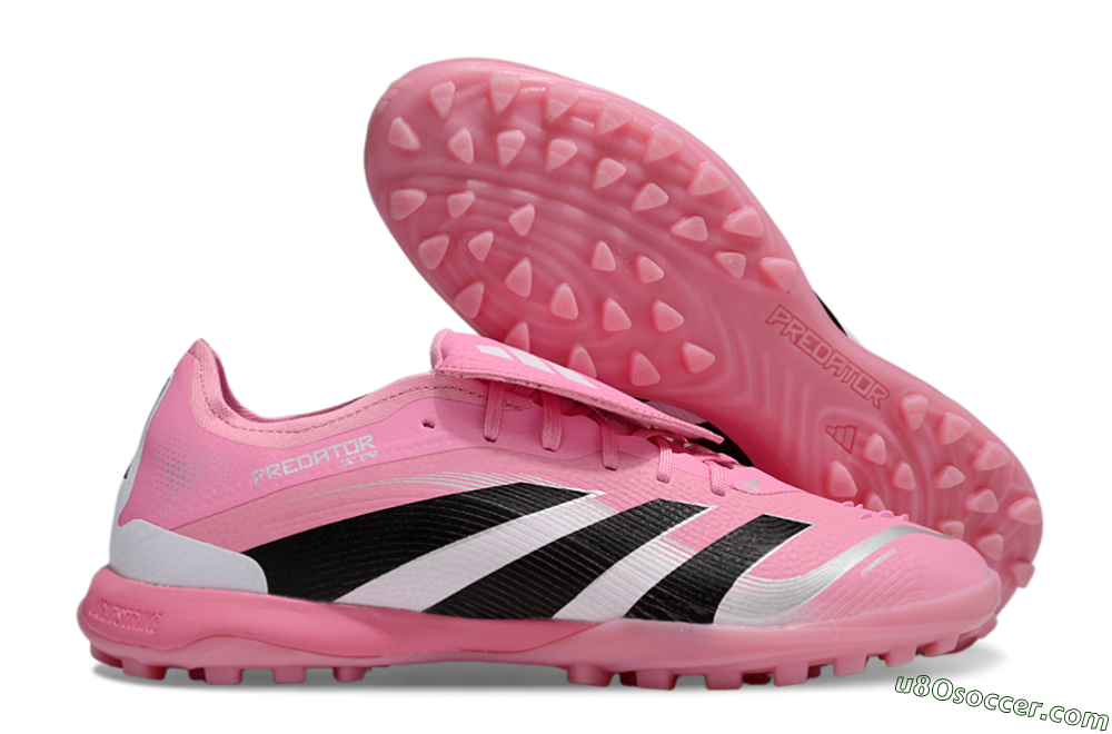 Adidas Predator 25 Elite Foldover Tongue TF Artificial Turf Soccer Shoes - Pink/Silver/Black 1