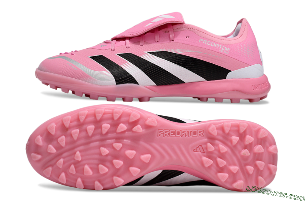 Adidas Predator 25 Elite Foldover Tongue TF Artificial Turf Soccer Shoes - Pink/Silver/Black 0
