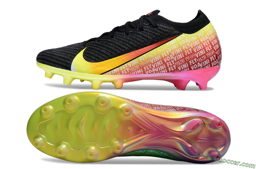 Nike Air Zoom Mercurial Vapor 16 Elite AG Artificial Grass Soccer Cleats - Black/Yellow/Red 0