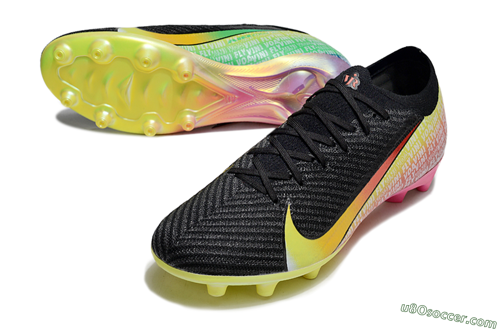Nike Air Zoom Mercurial Vapor 16 Elite AG Artificial Grass Soccer Cleats - Black/Yellow/Red 3