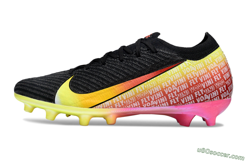 Nike Air Zoom Mercurial Vapor 16 Elite AG Artificial Grass Soccer Cleats - Black/Yellow/Red 2