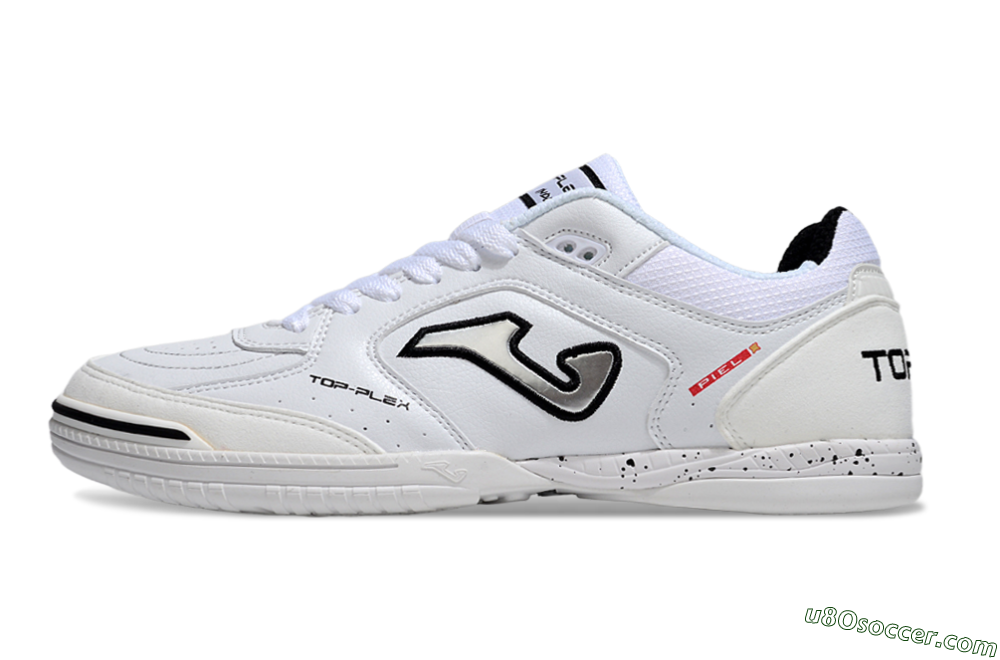 Joma Top Flex IC Indoor & Futsal Soccer Shoes - White/Silver/Black 2