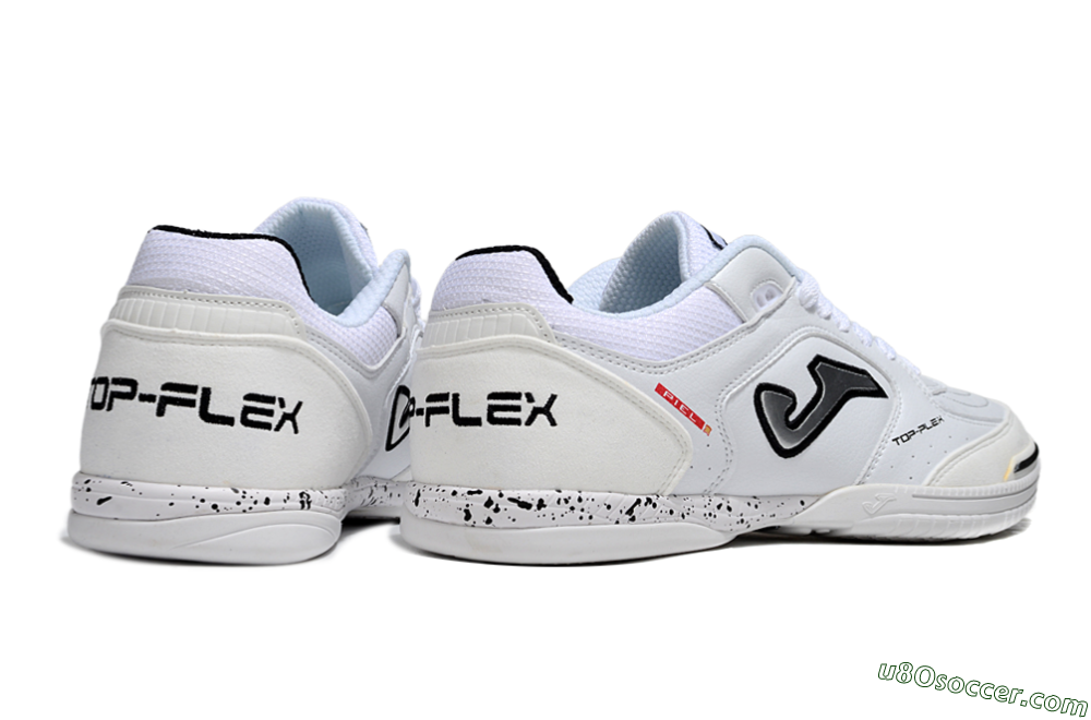 Joma Top Flex IC Indoor & Futsal Soccer Shoes - White/Silver/Black 6