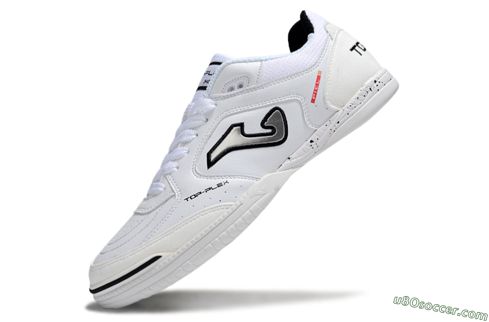 Joma Top Flex IC Indoor & Futsal Soccer Shoes - White/Silver/Black 5