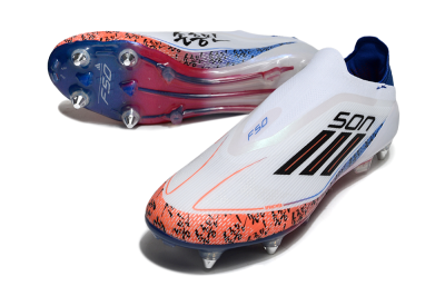 Adidas F50 Elite Laceless SG Soft Ground Soccer Cleats - White/Red/Blue