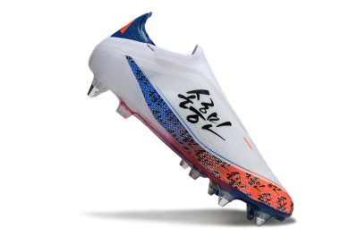 Adidas F50 Elite Laceless SG Soft Ground Soccer Cleats - White/Red/Blue