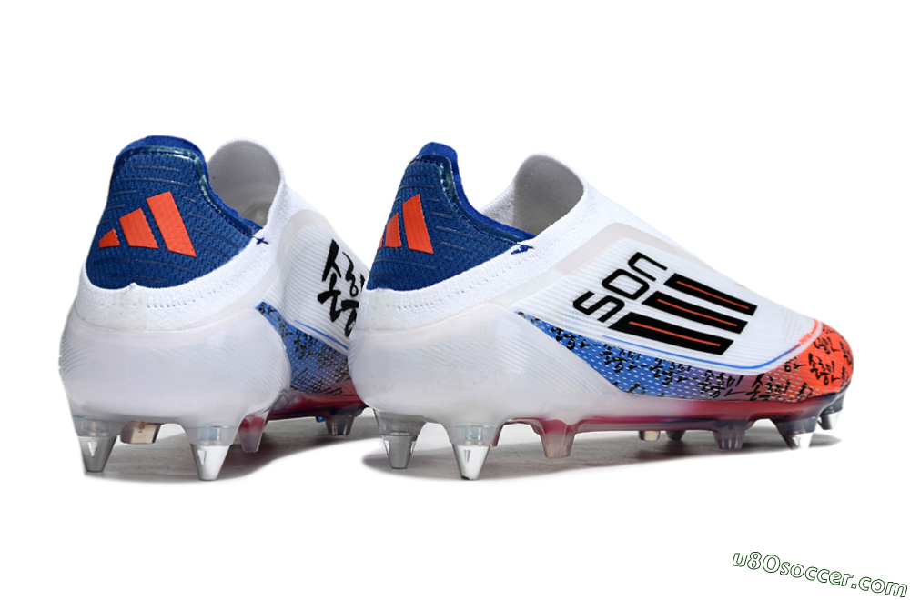 Adidas F50 Elite Laceless SG Soft Ground Soccer Cleats - White/Red/Blue 6