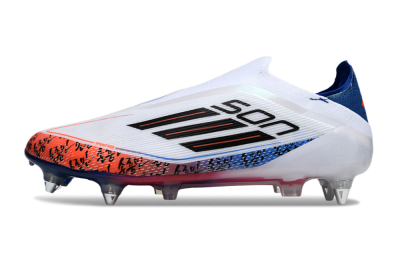 Adidas F50 Elite Laceless SG Soft Ground Soccer Cleats - White/Red/Blue