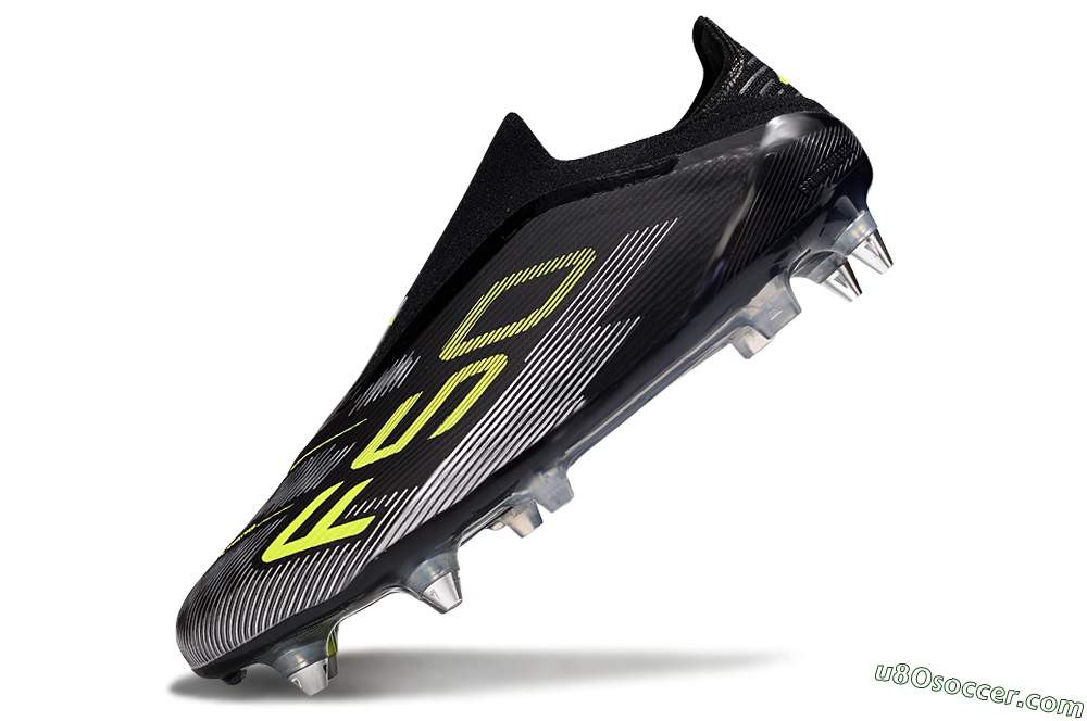 Adidas F50 Elite Laceless SG Soft Ground Soccer Cleats - Black/Silver/Yellow 5