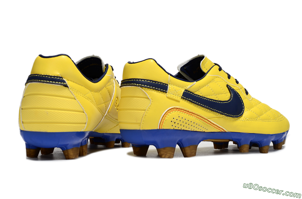 Nike Tiempo Legend R10 Elite FG Firm Ground Soccer Cleats - Yellow/Black/Blue 6