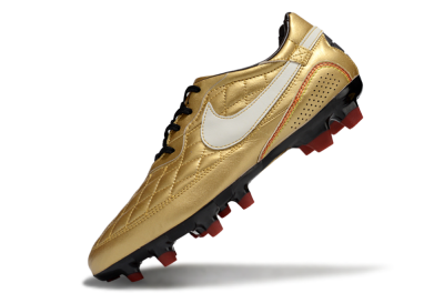 Nike Tiempo Legend R10 Elite FG Firm Ground Soccer Cleats - Gold/White/Red