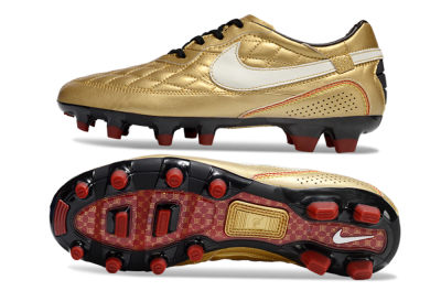 Nike Tiempo Legend R10 Elite FG Firm Ground Soccer Cleats - Gold/White/Red