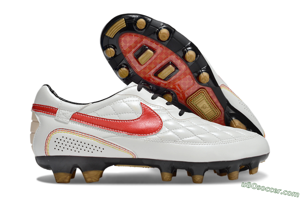 Nike Tiempo Legend R10 Elite FG Firm Ground Soccer Cleats - White/Red/Yellow 1