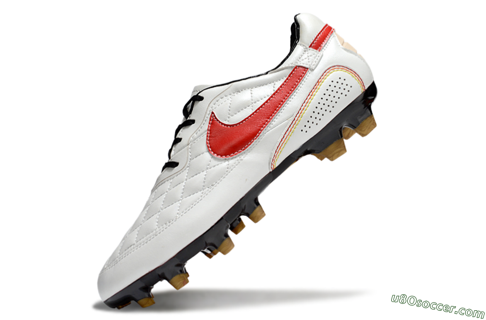 Nike Tiempo Legend R10 Elite FG Firm Ground Soccer Cleats - White/Red/Yellow 5