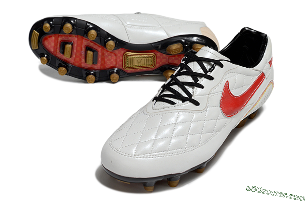 Nike Tiempo Legend R10 Elite FG Firm Ground Soccer Cleats - White/Red/Yellow 3