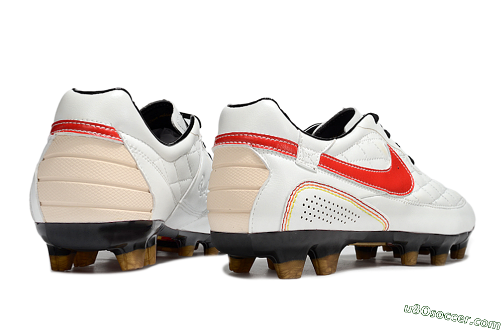 Nike Tiempo Legend R10 Elite FG Firm Ground Soccer Cleats - White/Red/Yellow 6
