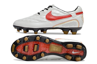 Nike Tiempo Legend R10 Elite FG Firm Ground Soccer Cleats - White/Red/Yellow