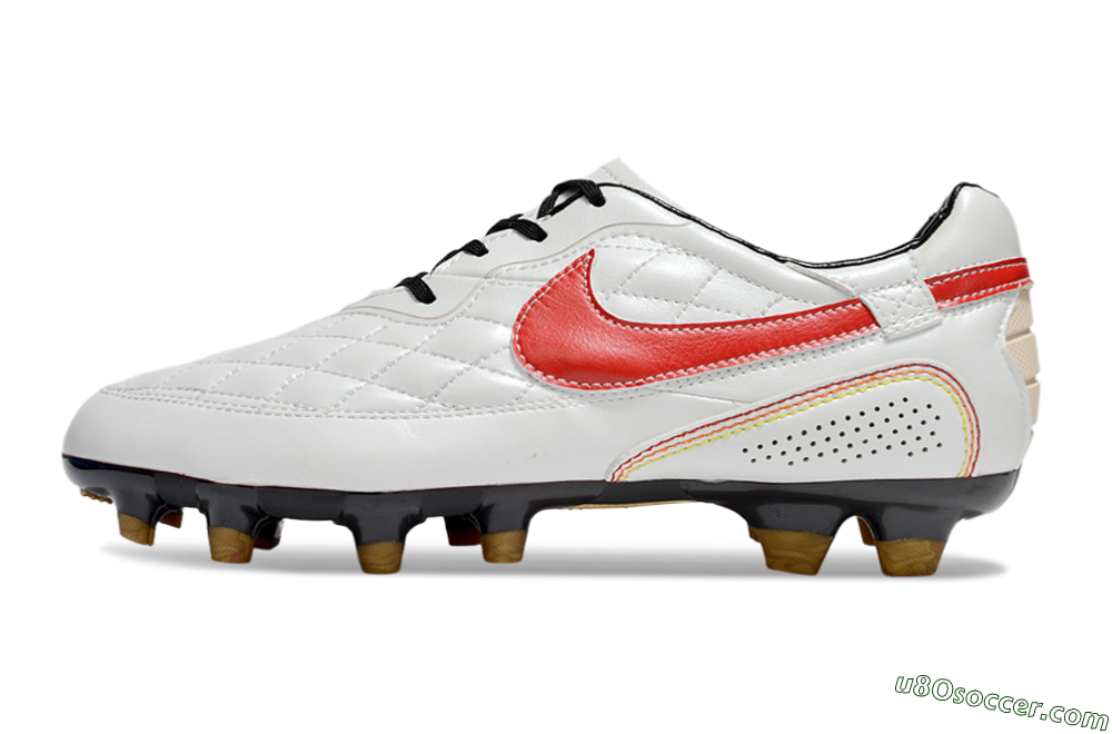 Nike Tiempo Legend R10 Elite FG Firm Ground Soccer Cleats - White/Red/Yellow 2