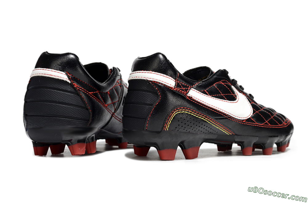 Nike Tiempo Legend R10 Elite FG Firm Ground Soccer Cleats - Black/Red/White 6