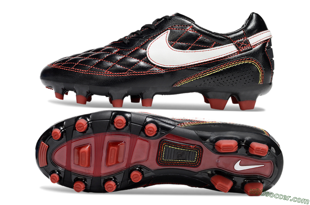 Nike Tiempo Legend R10 Elite FG Firm Ground Soccer Cleats - Black/Red/White 0