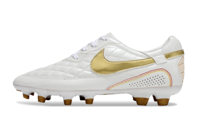 Nike Tiempo Legend R10 Elite FG Firm Ground Soccer Cleats - White/Gold/Red