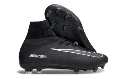 Nike Zoom Mercurial Superfly 5 Elite FG Firm Ground Soccer Cleats - Black/White