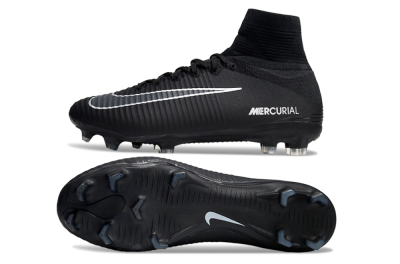 Nike Zoom Mercurial Superfly 5 Elite FG Firm Ground Soccer Cleats - Black/White