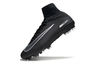 Nike Zoom Mercurial Superfly 5 Elite FG Firm Ground Soccer Cleats - Black/White