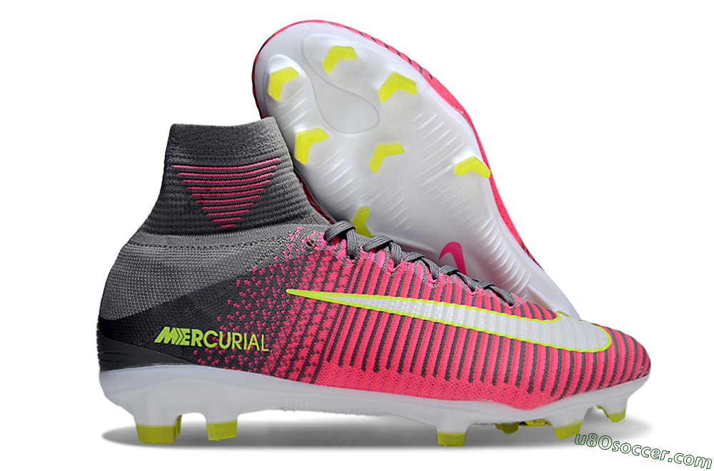 Nike Zoom Mercurial Superfly 5 Elite FG Firm Ground Soccer Cleats - Pink/Black/Yellow 1