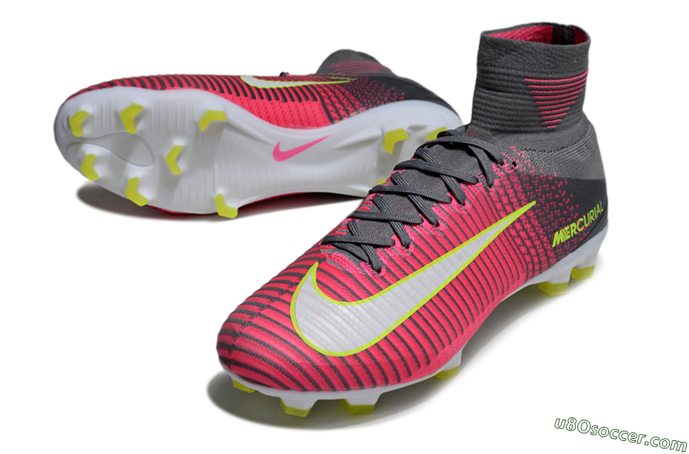 Nike Zoom Mercurial Superfly 5 Elite FG Firm Ground Soccer Cleats - Pink/Black/Yellow 3