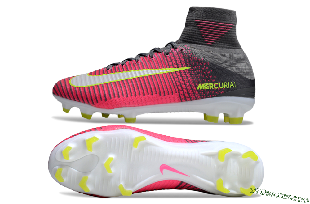 Nike Zoom Mercurial Superfly 5 Elite FG Firm Ground Soccer Cleats - Pink/Black/Yellow 0