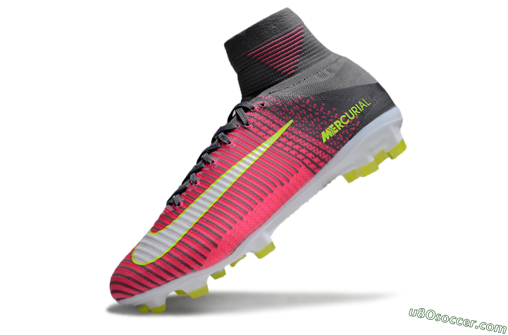 Nike Zoom Mercurial Superfly 5 Elite FG Firm Ground Soccer Cleats - Pink/Black/Yellow 5