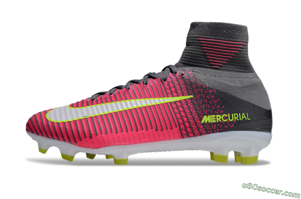 Nike Zoom Mercurial Superfly 5 Elite FG Firm Ground Soccer Cleats - Pink/Black/Yellow 2